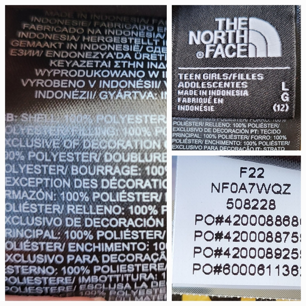 THE NORTH FACE REVERSIBLE  WINTER FALL JACKET PLUSH LINER PURPLE GREEN GIRLS 12 - Picture 15 of 16